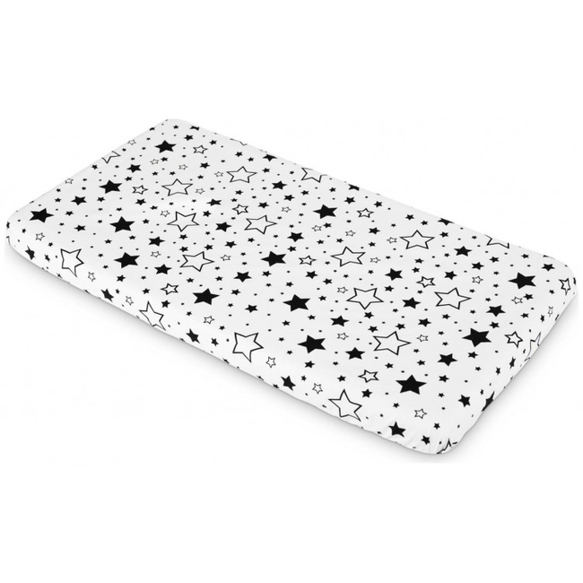 Sensillo Cot/bed Fitted sheet 120 x 60 CM - Black Stars