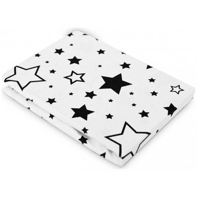 Sensillo Σεντόνι για Κούνια 100% Βαμβάκι 120 x 60 CM - Black Stars (5903076305794)