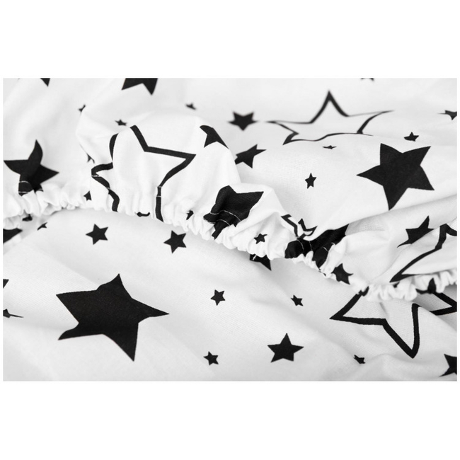 Sensillo Cot/bed Fitted sheet 120 x 60 CM - Black Stars