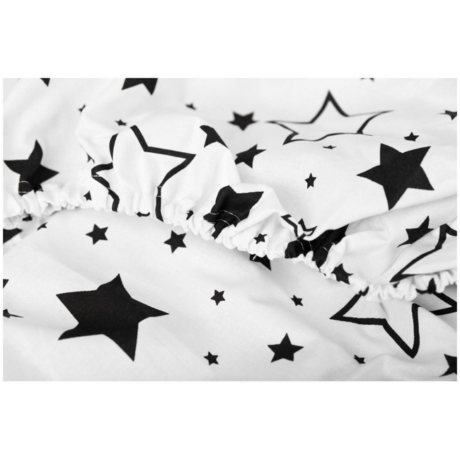 Sensillo Σεντόνι για Κούνια 100% Βαμβάκι 120 x 60 CM - Black Stars (5903076305794)
