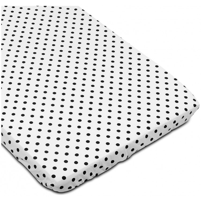 JUKKI Σεντόνι για Κούνια 100% Βαμβάκι 120 x 60 CM - Black Dots (5907534757989)