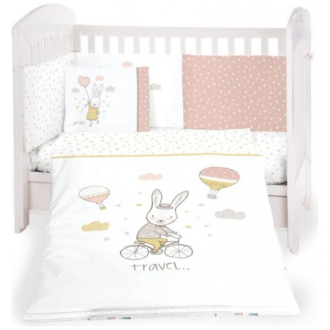 Cot Bedding Set 6 pcs  Kikka boo Rabbits in Love 41101060077