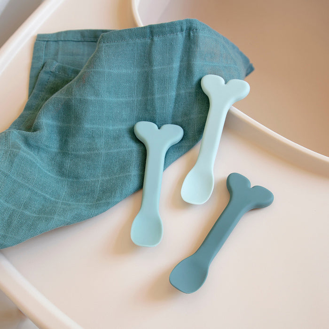 Done By Deer SILICONE SPOONS set of 3 wally blue 11cm