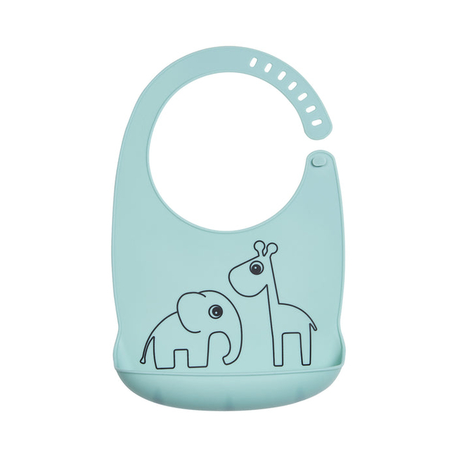 Done By Deer Silicone bib Deer friends blue 27x19x4cm