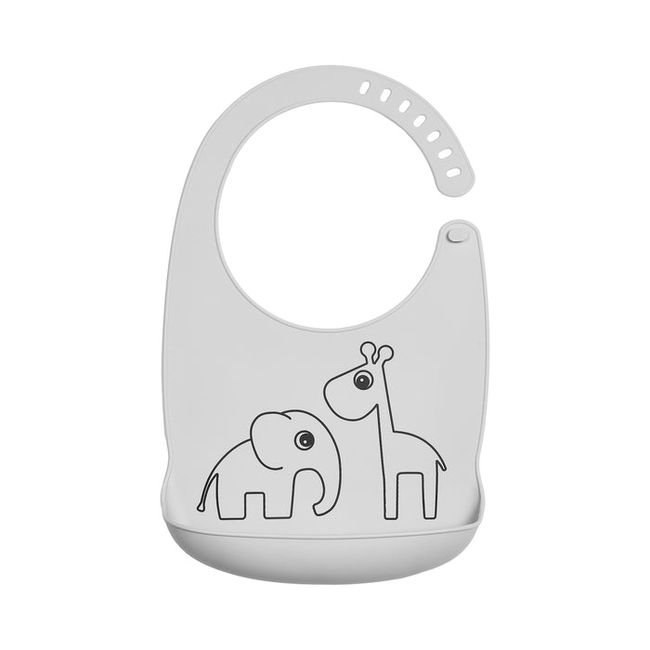 Done By Deer Silicone bib Deer friends gray 27x19x4cm