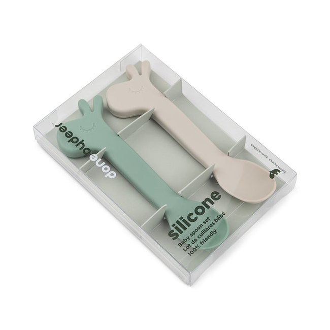 Done By Deer SILICONE SPOONS set of 2 lalee green 14cm