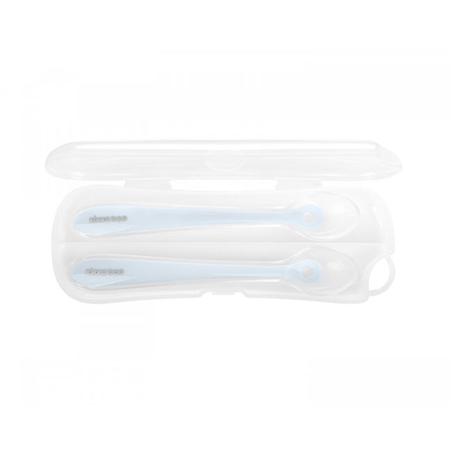 Kikka boo Silicone spoons in a case 2pcs. Blue (31302040132)