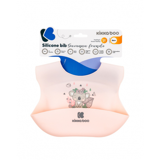 Kikka Boo Silicon Bib Savanna Friends Pink Friends 31303030025