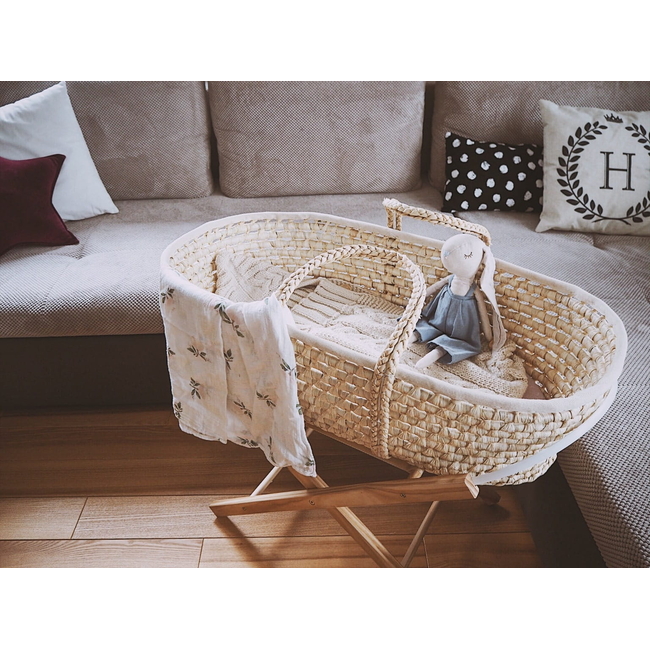 Wooden Folding Base for Baby Bassinet Natural Gloss