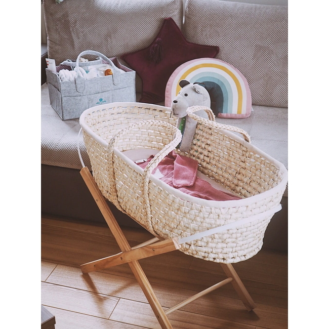 Wooden Folding Base for Baby Bassinet Natural Gloss