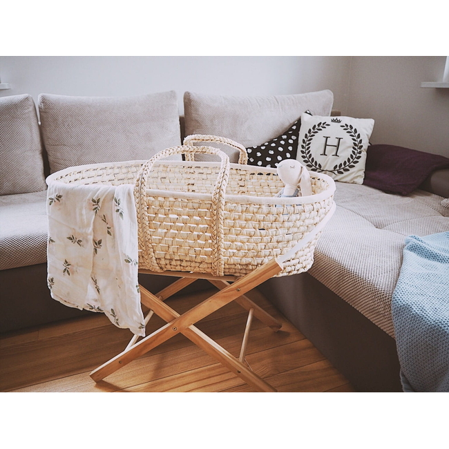 Wooden Folding Base for Baby Bassinet Natural Gloss