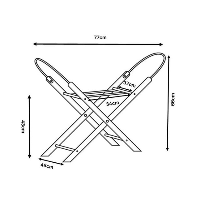 Wooden Folding Base for Baby Bassinet Natural Gloss