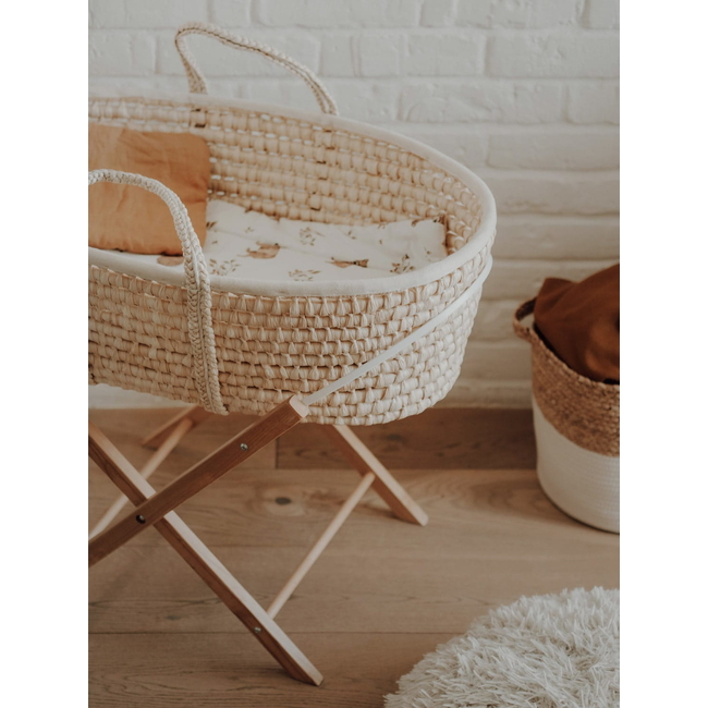 Wooden Folding Base for Baby Bassinet Natural Gloss