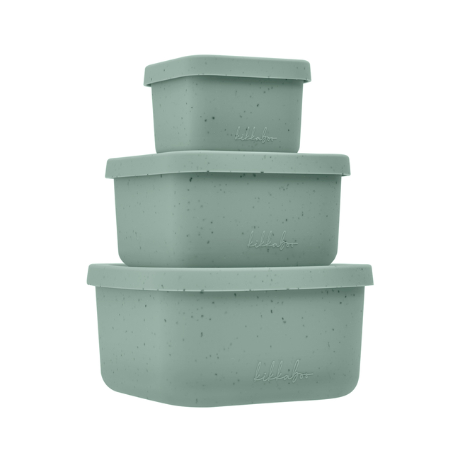 Kikka Boo Σετ κουτί σνακ 3 τεμ Platinum Silicone Sage 31302050009