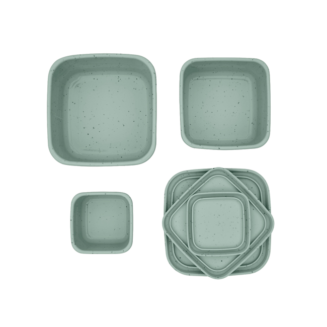 Kikka Boo Σετ κουτί σνακ 3 τεμ Platinum Silicone Sage 31302050009
