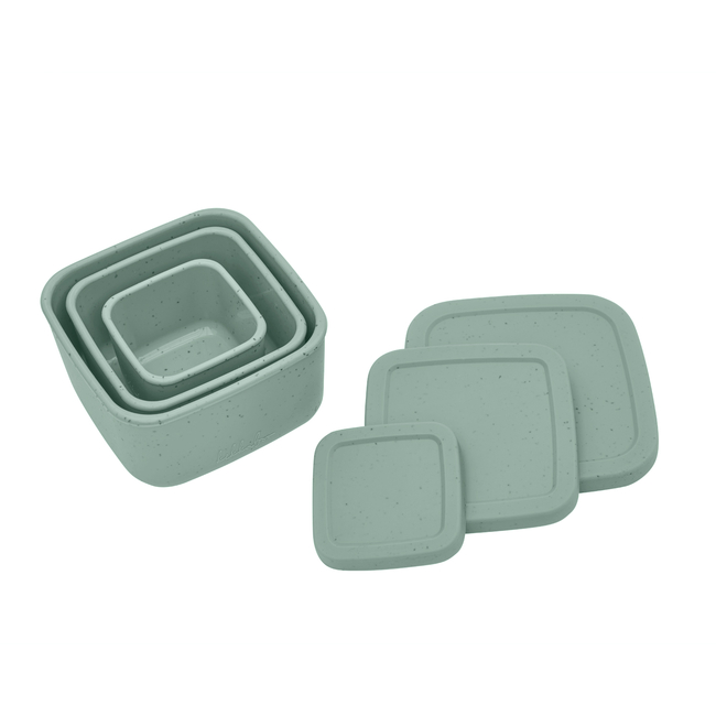 Kikka Boo Σετ κουτί σνακ 3 τεμ Platinum Silicone Sage 31302050009