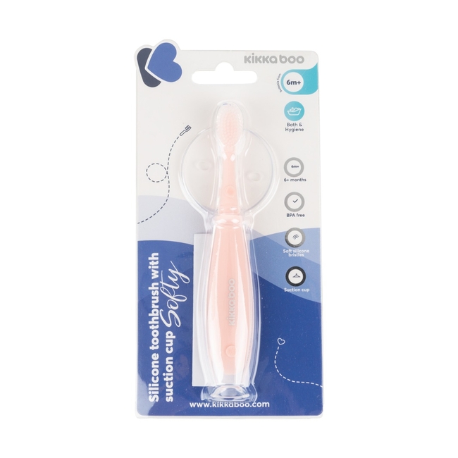 Kikka Boo ΒρεφικήΟδοντόβουρτσα σιλικόνης Softy Pink 31303040084