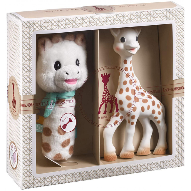 Sophie la girafe Σετ δώρου με την Σόφι και μια κουδουνίστρα "Πιου-πιου" S000012