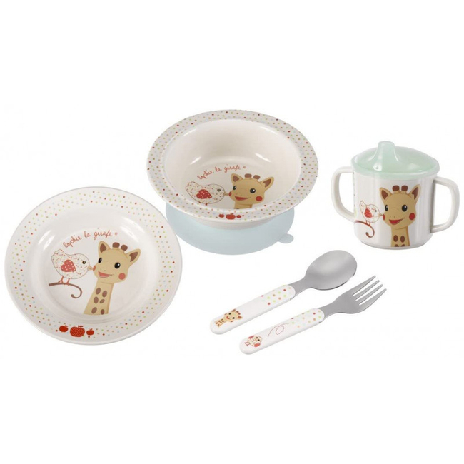 Sophie La Girafe Σετ Φαγητού από Μελαμίνη με Αντιολισθητική Βάση 5τμχ 6+ μηνών 460007