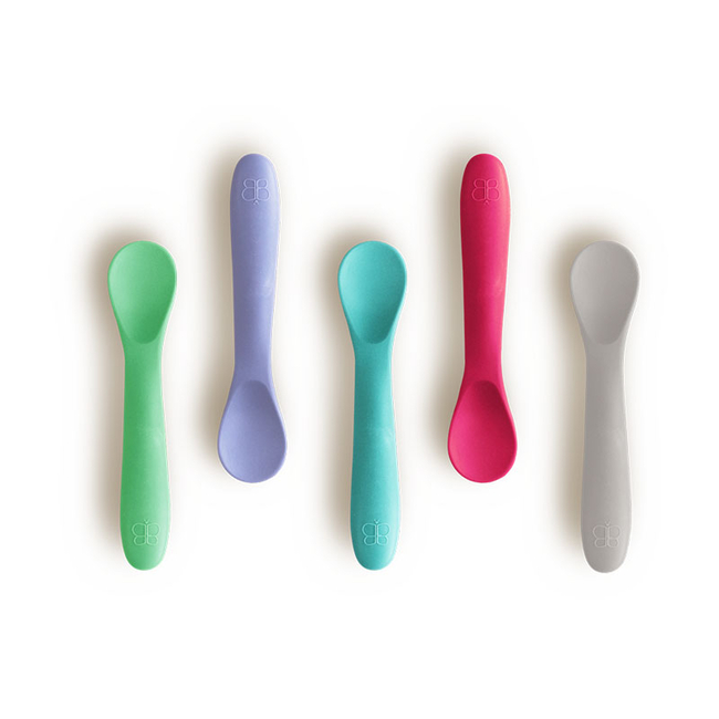 Bbluv Spoon Set of 5 Silicone Spoons 4+m Pink B0190-P
