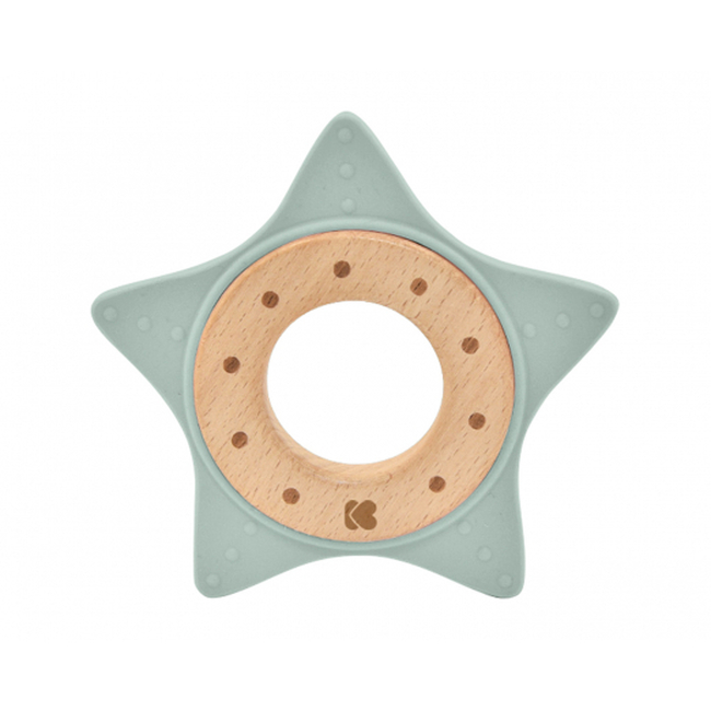 KIkka Boo Silicone and wood teether Star Mint (31303020059)