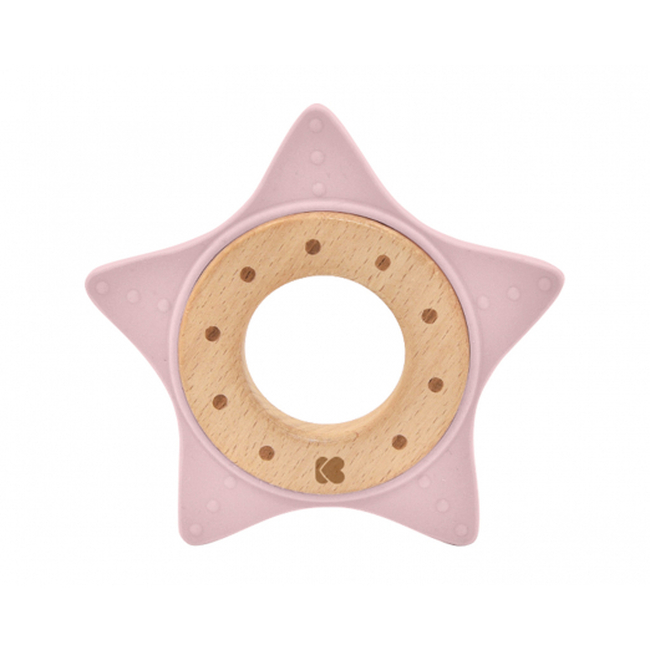 KIkka Boo Silicone and wood teether Star Pink (31303020058)