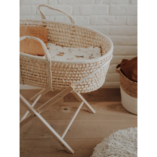 Wooden Folding Base for Baby Bassinet Natural Color