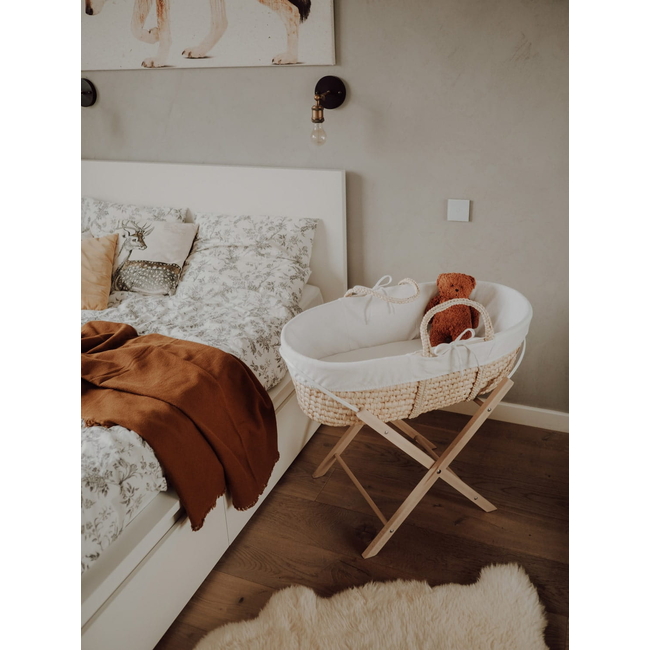 Wooden Folding Base for Baby Bassinet Natural Color