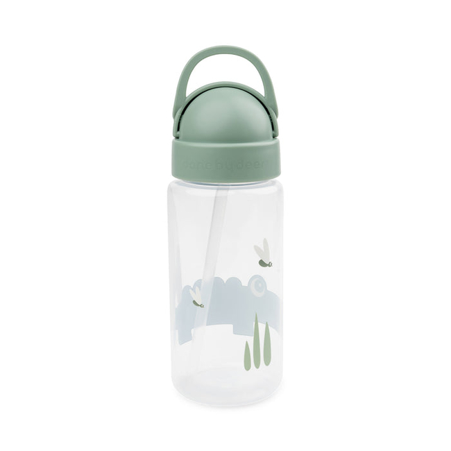 Done By Deer plastic CUP with straw Croco Green 350ml