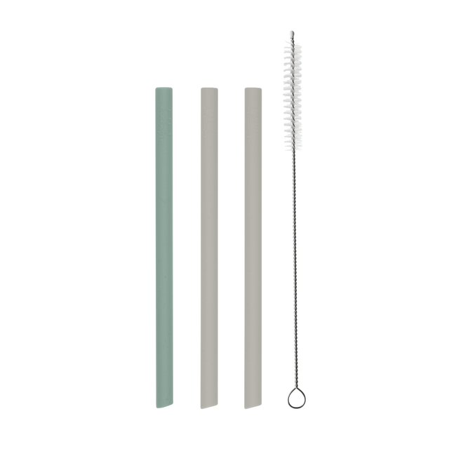 Kikka Boo Σετ καλαμάκια 3 τεμαχίων Platinum Silicone Sage 31302050003