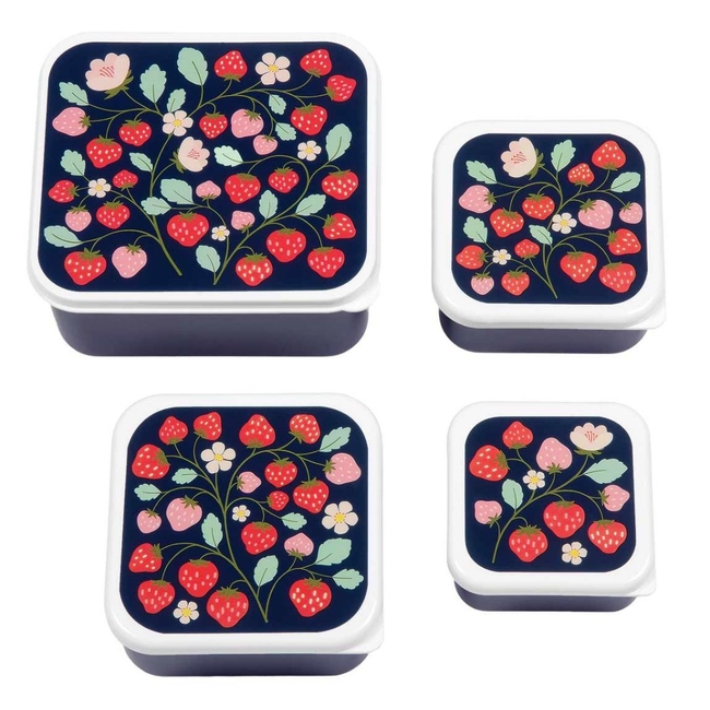 A little lovely company Set 4 pcs Lunch & Snack Box Strawberries SBSEST60