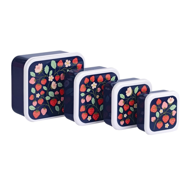A little lovely company Set 4 pcs Lunch & Snack Box Strawberries SBSEST60