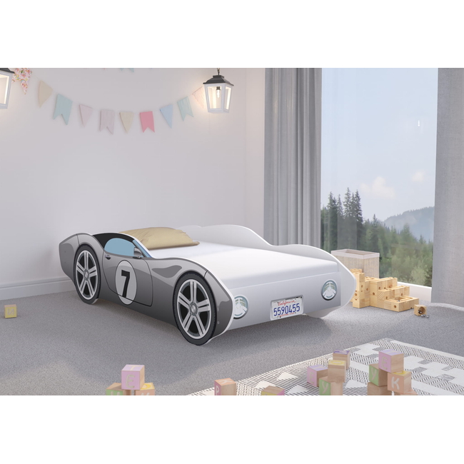 Children's Bed 70x140 cm (Gift Mattress) - Grey Corvette