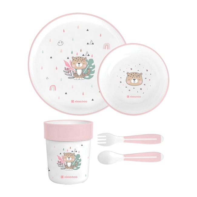 Kikka Boo Σετ Φαγητού 5τμχ PP Savanna Pink 31302040137