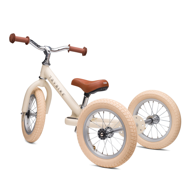 Trybike 2 in 1 Τρίκυκλο που μετατρέπεται σε ποδήλατο ισορροπίας Vintage Κρεμ Ματ