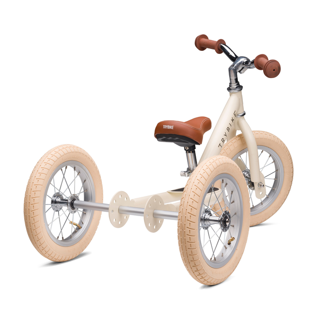 Trybike 2 in 1 Τρίκυκλο που μετατρέπεται σε ποδήλατο ισορροπίας Vintage Κρεμ Ματ