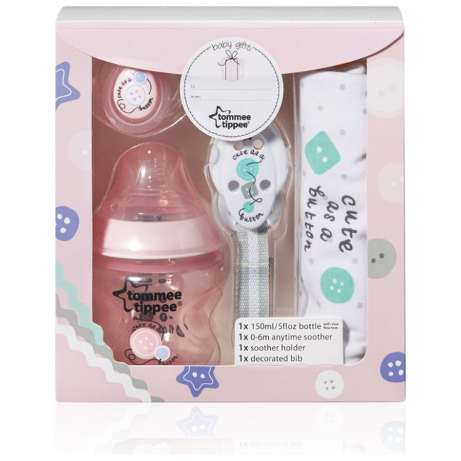 Tommee Tippee Closer To Nature Αρχικό Σετ Δώρου 4 Τεμαχίων 0+μ BPA Free Ροζ 235466