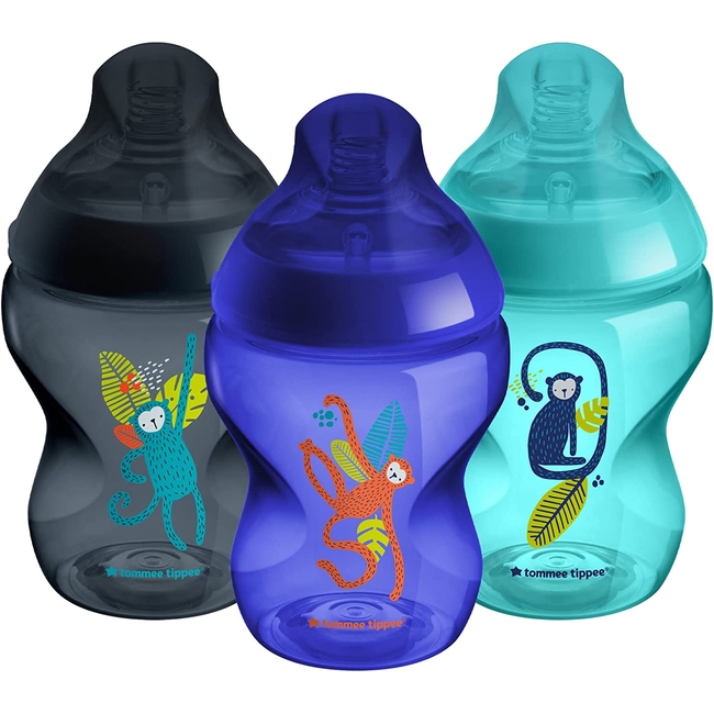 Tommee Tippee Closer To Nature Baby Bottle Set 3 Pieces 260ml 0+m BPA Free Midnight Jungle 422731 Boy