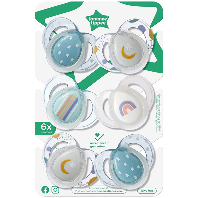 Tommee Tippee Fun Style Baby Soothers Pack of 6