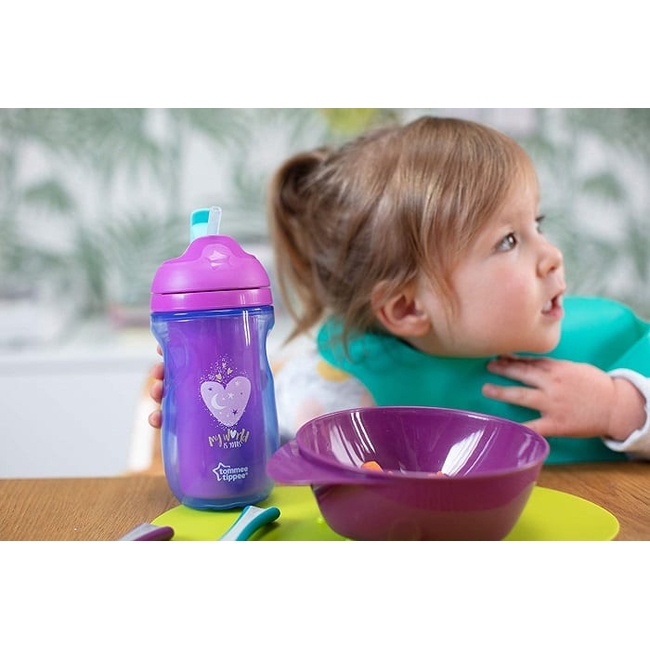 Tommee Tippee Active Straw Cup Εκπαιδευτικό κύπελλο με καλαμάκι 12+ μηνών 260ml (470249) Κορίτσι