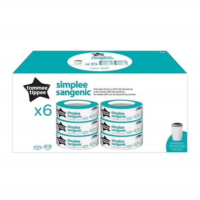 Tommee Tippee Simplee Sangenic Refills Compatible Cassette 6 pcs (87037502)