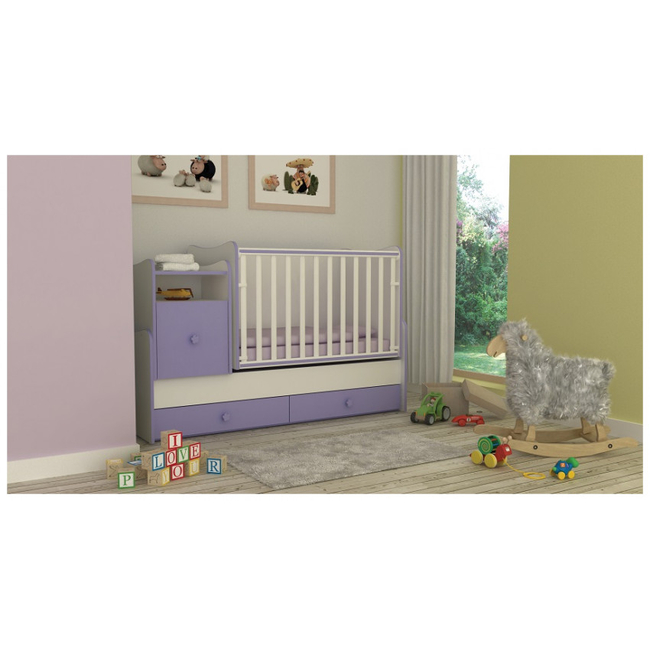 Lorelli Trend Plus Πολυμορφικό Παιδικό Κρεβάτι Βρεφική Κούνια - Vintage Gray (10150400034A)