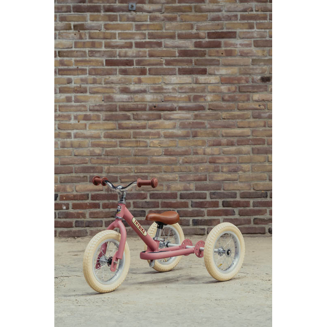 Trybike 2 in 1 Tricycle that converts into a balance bike Vintage Pink Matte