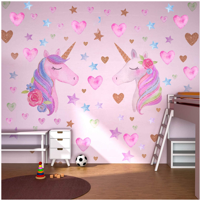 Unicorn Αυτοκόλλητα Τοίχου Για Παιδικό Δωμάτιο 2 φύλλα (X00175YC4P)
