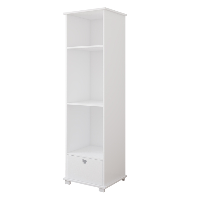 Βιβλιοθήκη με συρτάρι Serca 47.5x43x183 cm White