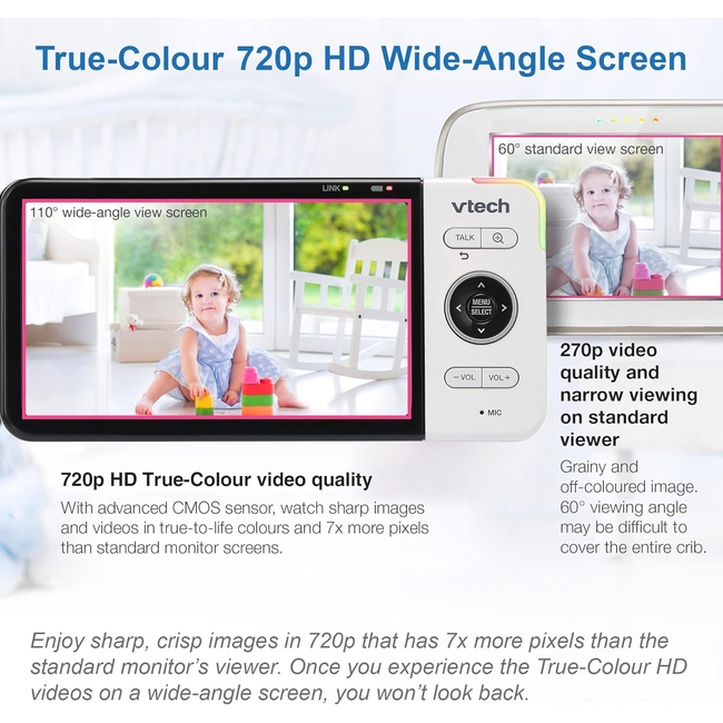 VTech BM818 Ενδοεπικοινωνία Μωρού – Οθόνη 5″ HD με Νυχτερινό Φως & Μελωδίες