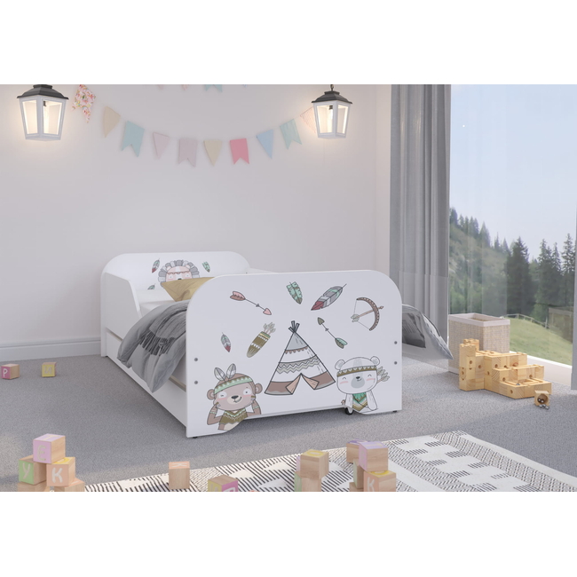 Toddler Children Kids Bed Including Mattress + Drawer 160x80 - Indian