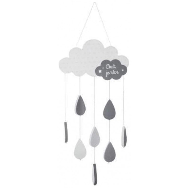 MDF Cloud hanging room decoration - Grey