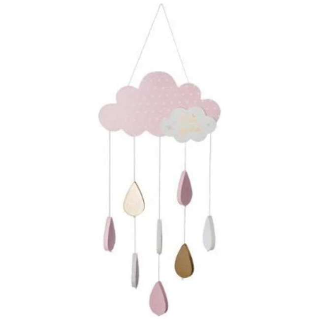 MDF Cloud hanging room decoration - Pink
