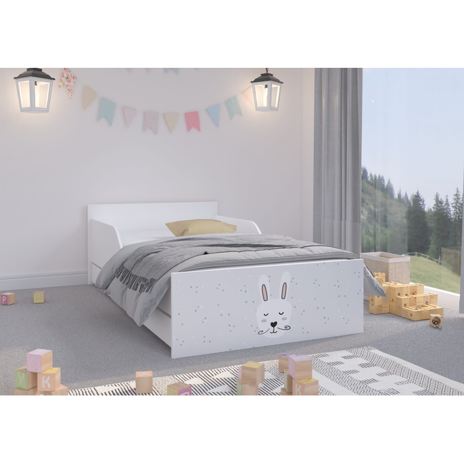 Pufi Children's Bed 90x180 cm with Drawer + Free Mattress - Animals